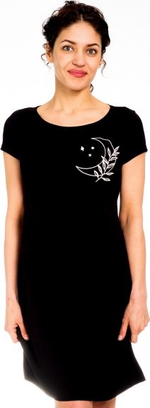 Be MaaMaa Be MaaMaa Těhotenská, kojící noční košile MOON - černá, vel. L/XL - obrázek 3