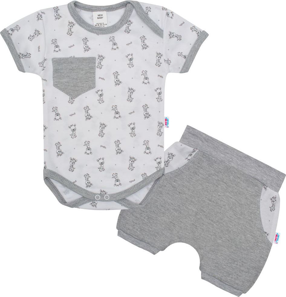 2-dílná letní bavlněná souprava New Baby Perfect Summer světle šedá 92 (18-24m) - obrázek 1