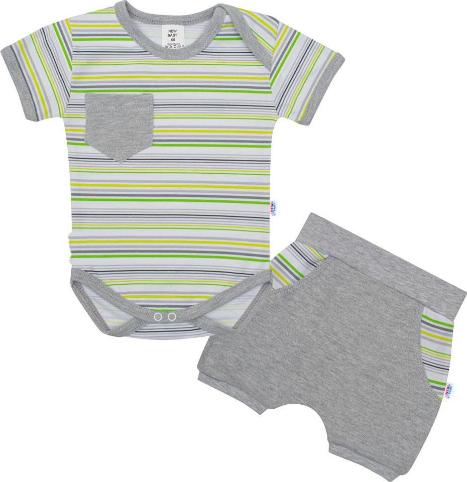 2-dílná letní bavlněná souprava New Baby Perfect Summer stripes 68 (4-6m) - obrázek 1