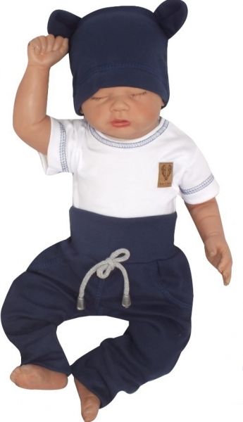 Z&Z  Z&Z 2-dílná soupravička, body kr.rukáv, tepláčky se šňůrkou, bílá/granát, vel. 86 86 (12-18m) - obrázek 5