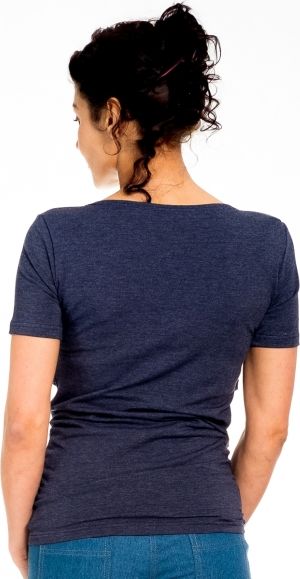 Be MaaMaa Be MaaMaa Těhotenské/kojicí triko kr. rukáv, Coffee - jeans, vel. L - obrázek 3