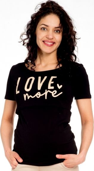 Be MaaMaa Be MaaMaa Těhotenské/kojicí triko kr. rukáv, LOVE MORE - černé, vel. L - obrázek 4