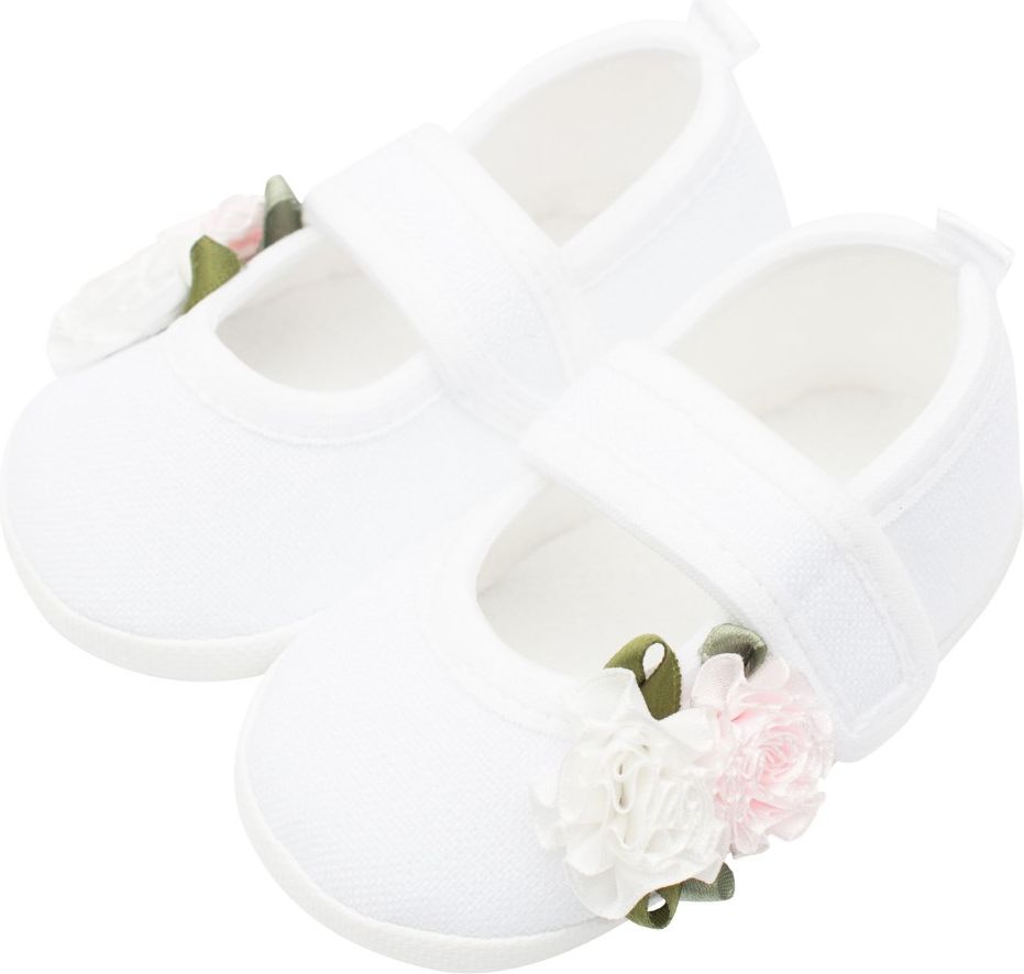 Kojenecké capáčky New Baby Linen bílé 6-12 m roses 6-12 m - obrázek 1