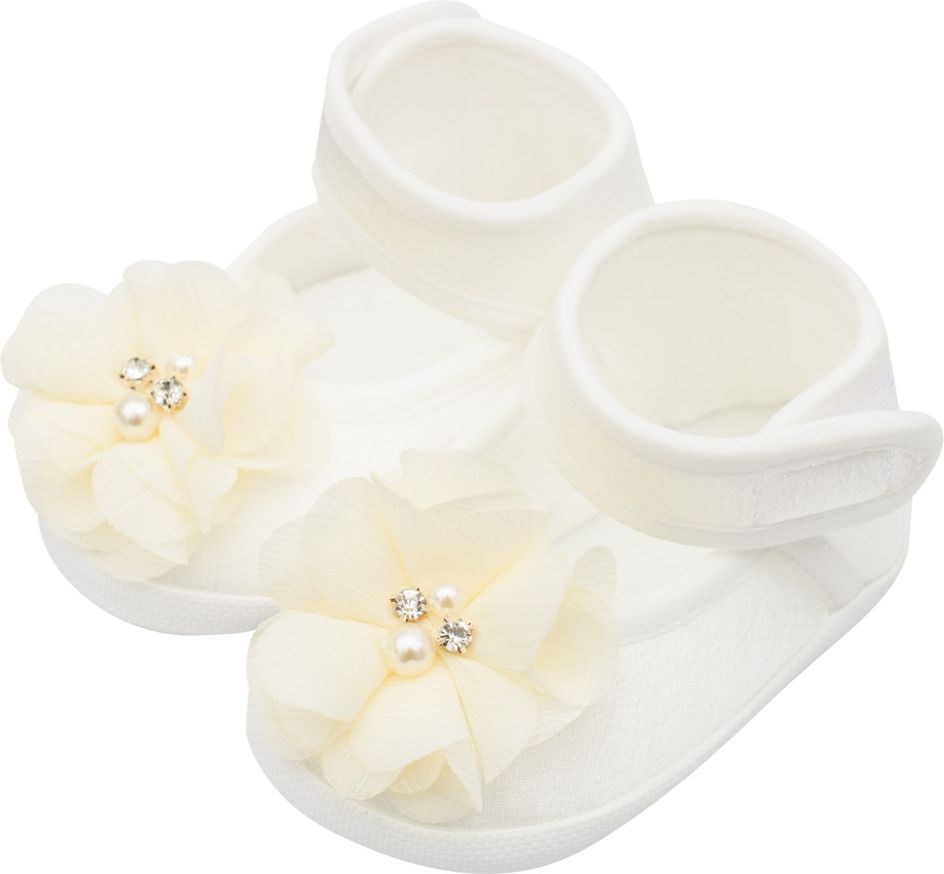 Kojenecké capáčky New Baby saténové smetanové 3-6 m flower 3-6 m - obrázek 1