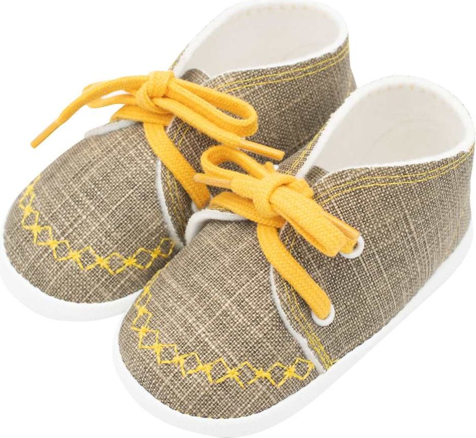 Kojenecké capáčky tenisky New Baby jeans mustard 0-3 m 0-3 m - obrázek 1