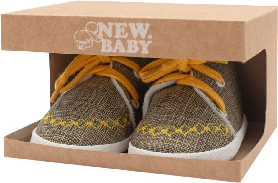 Kojenecké capáčky tenisky New Baby jeans mustard 0-3 m 0-3 m - obrázek 4