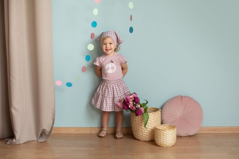 PINOKIO Pinokio Kostkovaná letní sukně Sweet Cherry - lila/bílá 68 (3-6m) - obrázek 2