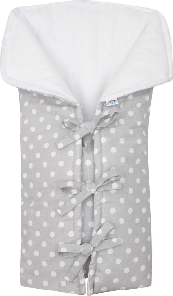 Klasická šněrovací zavinovačka New Baby JACKET šedá s puntíky - obrázek 1