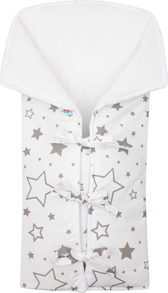 Klasická šněrovací zavinovačka New Baby JACKET bílá hvězdy šedé - obrázek 1