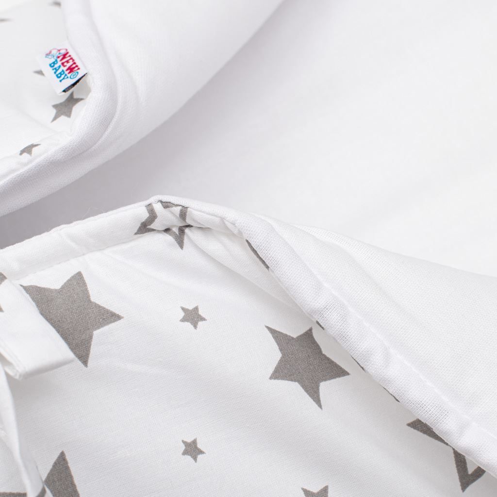 Klasická šněrovací zavinovačka New Baby JACKET bílá hvězdy šedé - obrázek 3