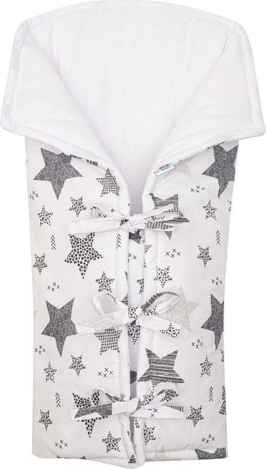 Klasická šněrovací zavinovačka New Baby JACKET bílá hvězdy - obrázek 1
