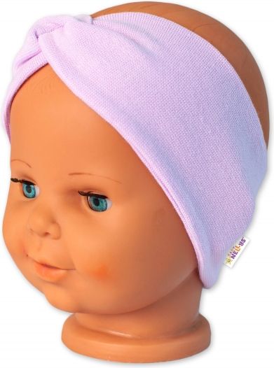 Baby Nellys Baby Nellys Bavlněná čelenka dvouvrstvá, lila, vel. 6-9 měsíců 68-74 (6-9m) - obrázek 1