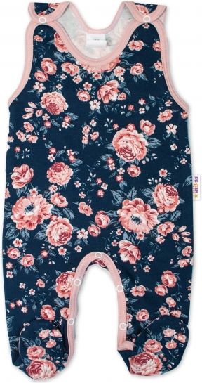 Baby Nellys Baby Nellys  2-dílná sada, bavlněné dupačky s košilkou Růžičky, granát 50 - obrázek 2