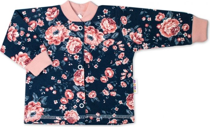 Baby Nellys Baby Nellys  2-dílná sada, bavlněné dupačky s košilkou Růžičky, granát 50 - obrázek 3
