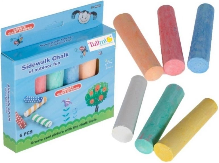 TULIMI Tulimi Barevné chodníkové křídy, 6ks v krabičce - obrázek 1