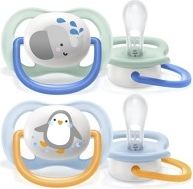 AVENT AVENT Dudlík Ultra Air Animals, 0-6m - Slon/tučňák, modrý - obrázek 2