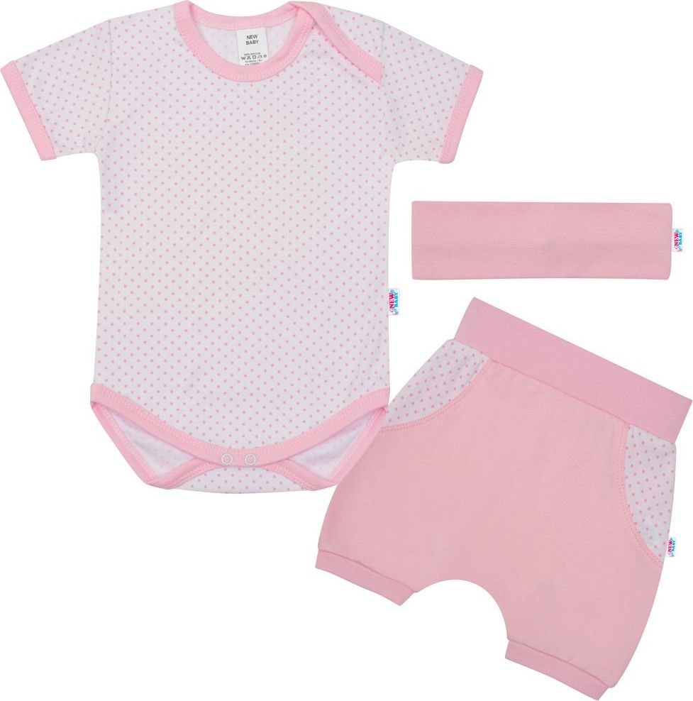3-dílná letní bavlněná souprava New Baby Perfect Summer světle růžová 74 (6-9m) - obrázek 1
