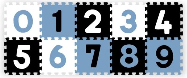 BabyOno BabyOno Pěnové puzzle - Čísla, 10ks, černá/modrá/bílá