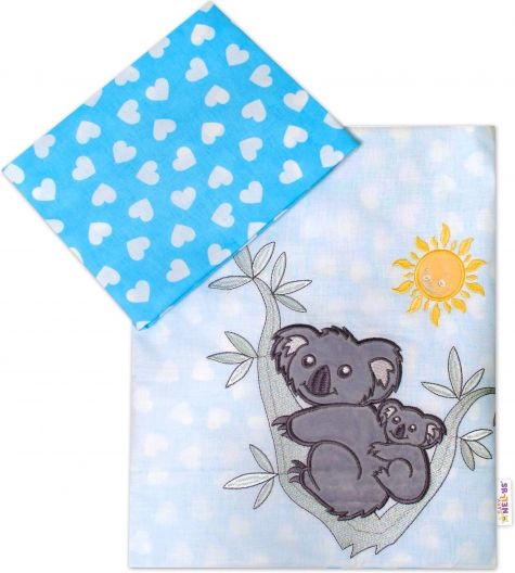 Baby Nellys Baby Nellys 2-dílná sada povlečení do postýlky, klučičí barvy, různé výšivky - obrázek 3