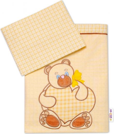 Baby Nellys Baby Nellys 2-dílná sada povlečení do postýlky, neutrální barvy, různé výšivky - obrázek 4