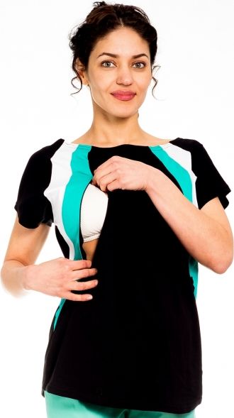 Be MaaMaa Be MaaMaa Těhotenské/kojicí triko, halenka, COMO - černé, vel. XL - obrázek 5