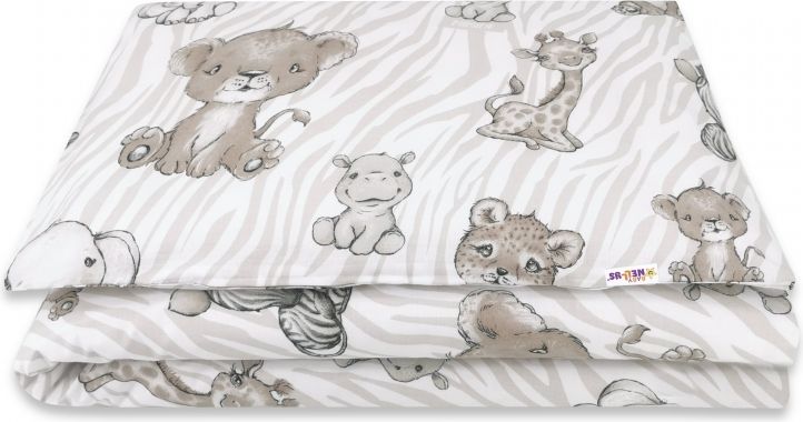 Baby Nellys Baby Nellys 2-dílné bavlněné povlečení, ZOO - béžová, 135x100 - obrázek 2
