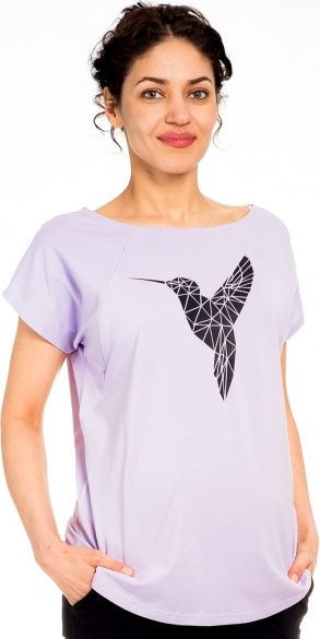 Be MaaMaa Be MaaMaa Těhotenské/kojicí triko, halenka, KOLIBŘÍK - lila, vel. L - obrázek 1