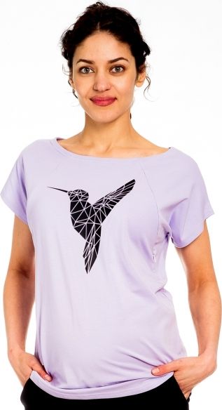 Be MaaMaa Be MaaMaa Těhotenské/kojicí triko, halenka, KOLIBŘÍK - lila, vel. L - obrázek 4