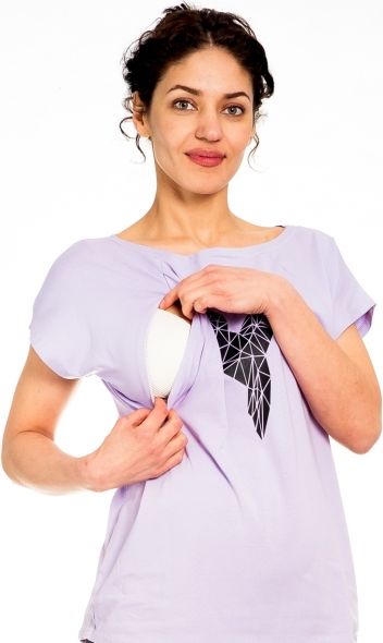 Be MaaMaa Be MaaMaa Těhotenské/kojicí triko, halenka, KOLIBŘÍK - lila, vel. L - obrázek 5
