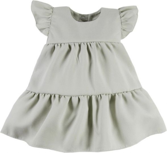EEVI EEVI Dívčí šaty s volánky Nature - khaki, vel. 68 68 (3-6m) - obrázek 1