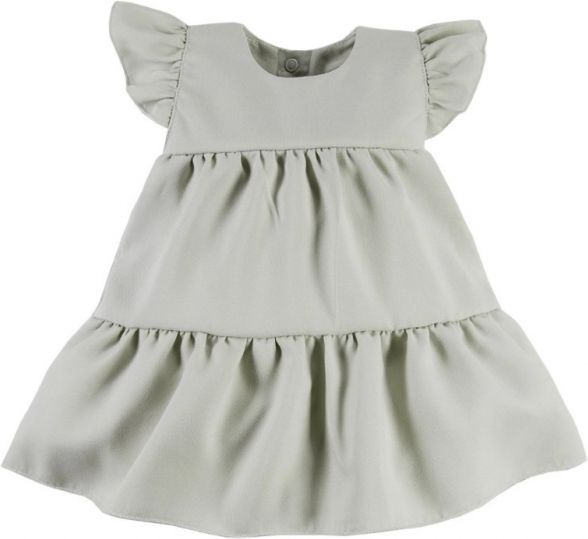 EEVI EEVI Dívčí šaty s volánky Nature - khaki, vel. 86 86 (12-18m) - obrázek 1