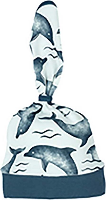 Nicol Kojenecká bavlněná čepička-šátek Nicol Dolphin Modrá 80/86 - obrázek 1