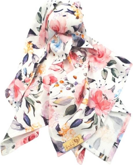 Baby in World Hug Me Bunny Bambusový mazlík, plenka s oušky 65 x 60 cm, Růžičky - obrázek 1