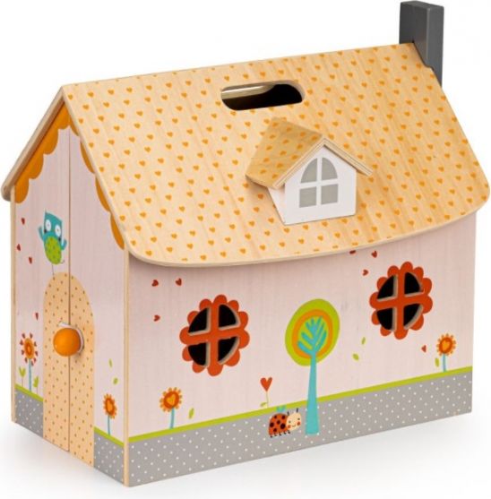 ECO TOYS Eco toys Dřevěný domeček pro panenky s vybavením  - bílý - obrázek 1