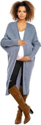 Be MaaMaa Be MaaMaa Dlouhý pletený těhotenský kardigan - jeans - obrázek 1