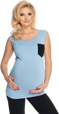 Be MaaMaa Be MaaMaa Těhotenské, kojící pyžamo 3/4 - modré, černé, vel. L/XL - obrázek 1