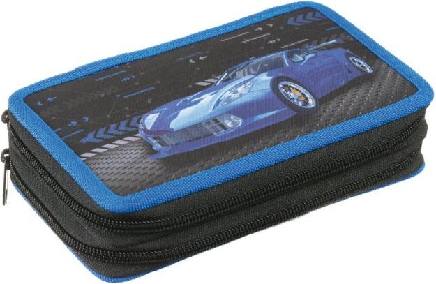 Školní penál dvoupatrové pouzdro Auto Best car - obrázek 3