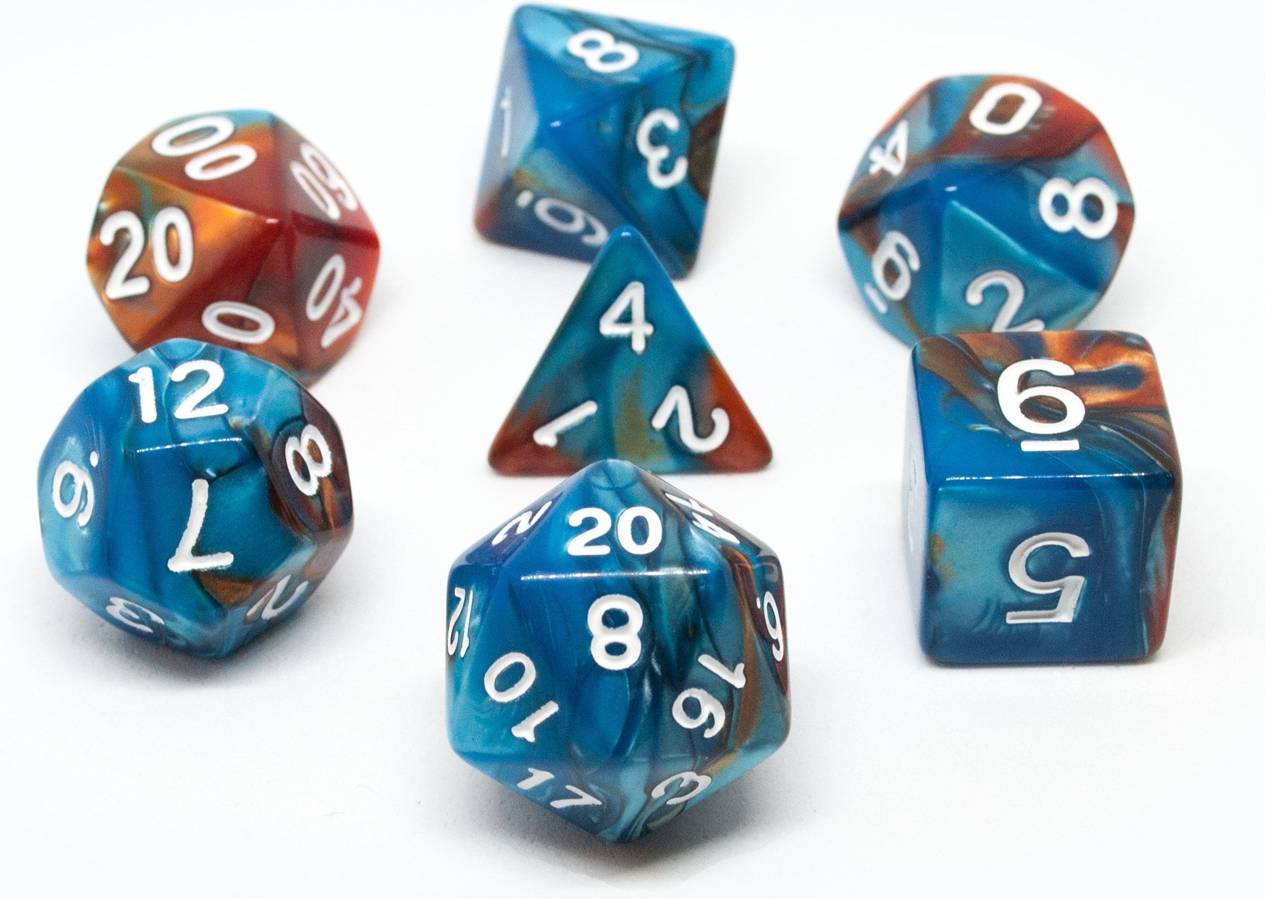 TLAMA games Sada 7 perleťových kostek pro RPG (9 barev) Barva: zelená - obrázek 15
