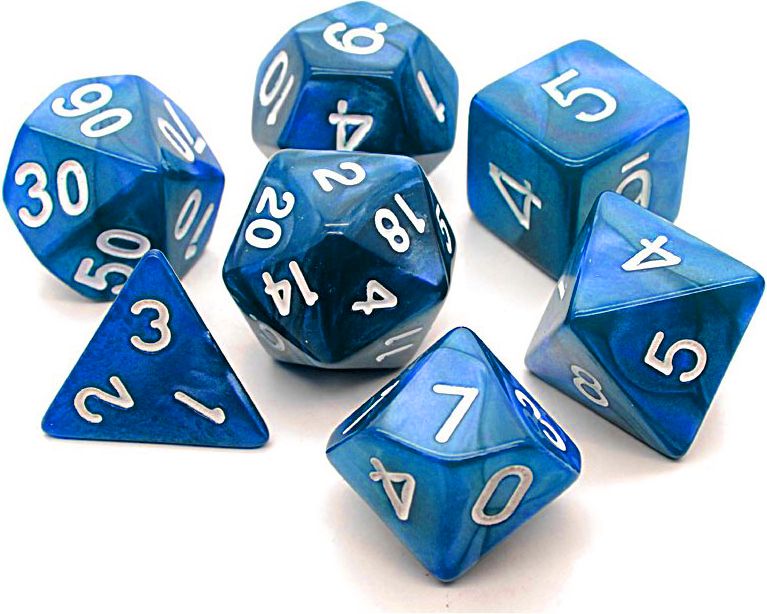 TLAMA games Sada 7 perleťových kostek pro RPG (9 barev) Barva: zelená - obrázek 17