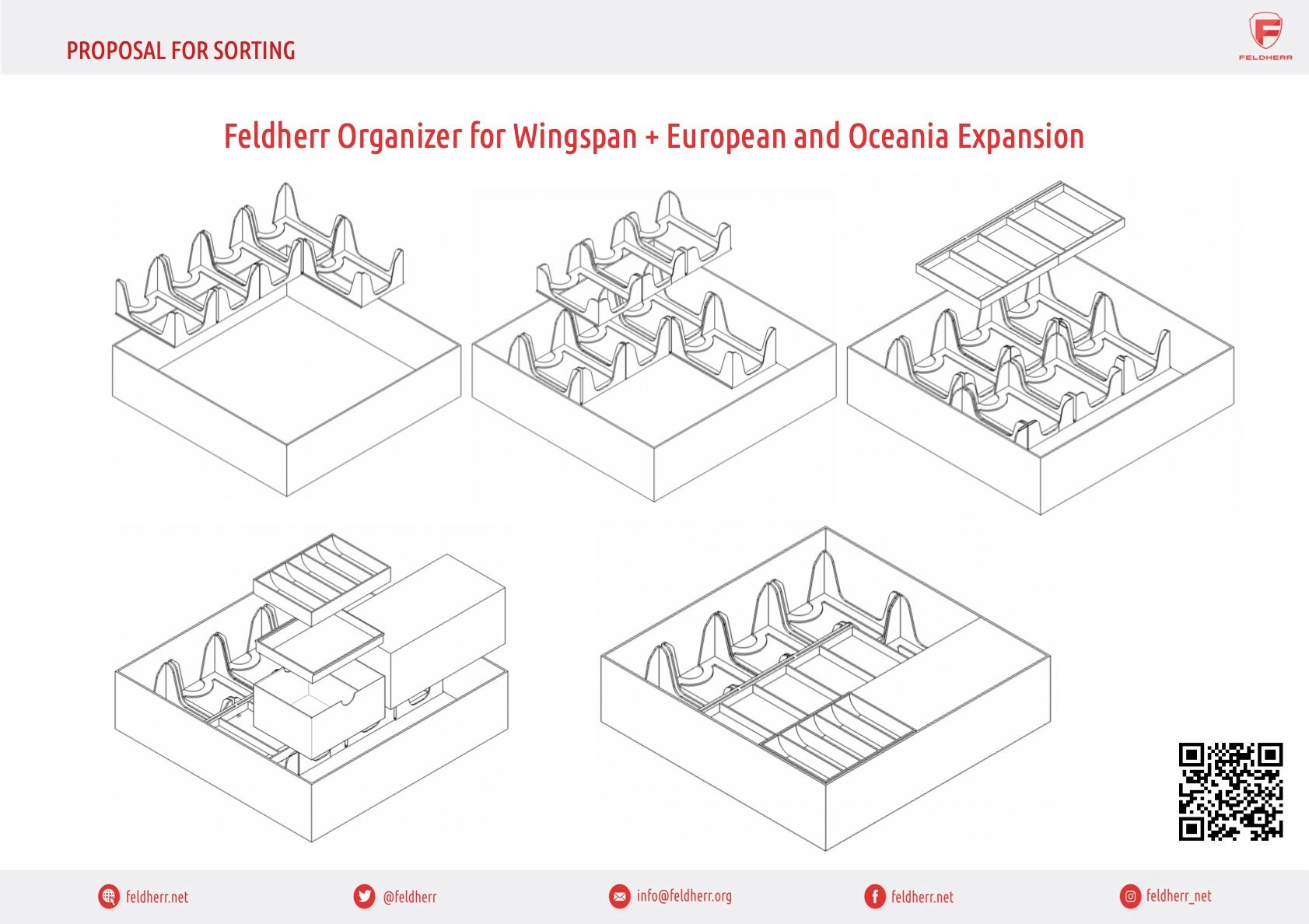 Feldherr Insert Organizer for Wingspan incl. European and Oceania Expansion - obrázek 3