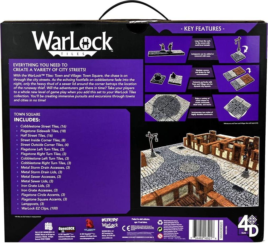 WizKids WarLock Dungeon Tiles: Town & Village - Town Square - obrázek 2