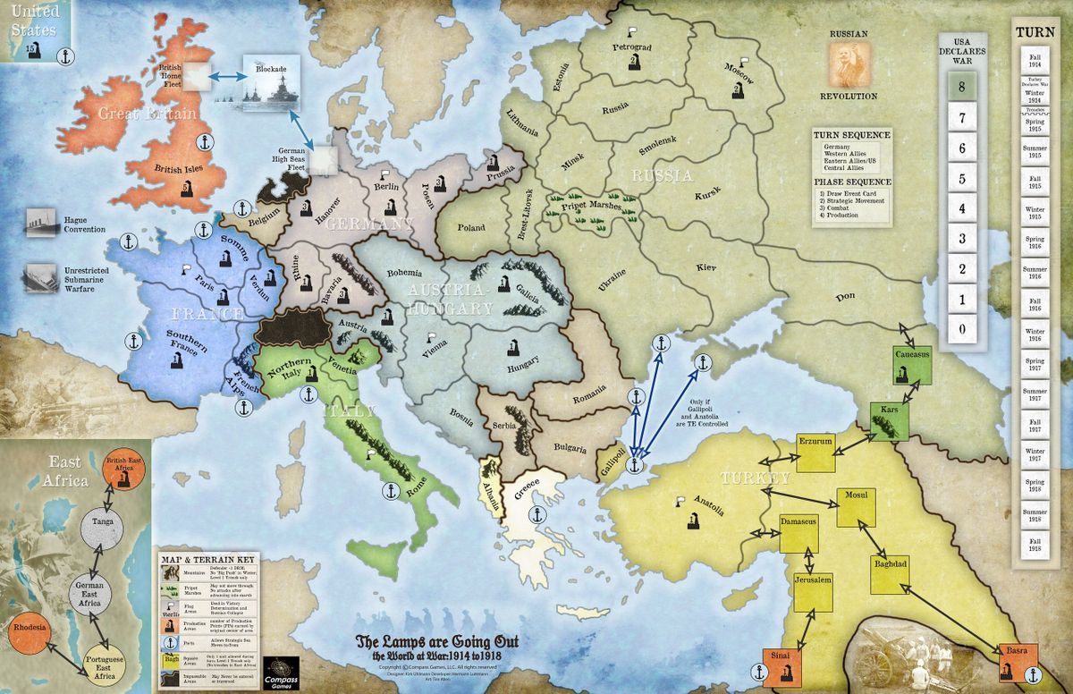 Compass Games The Lamps are Going Out: World War 1, 2nd Edition - obrázek 2