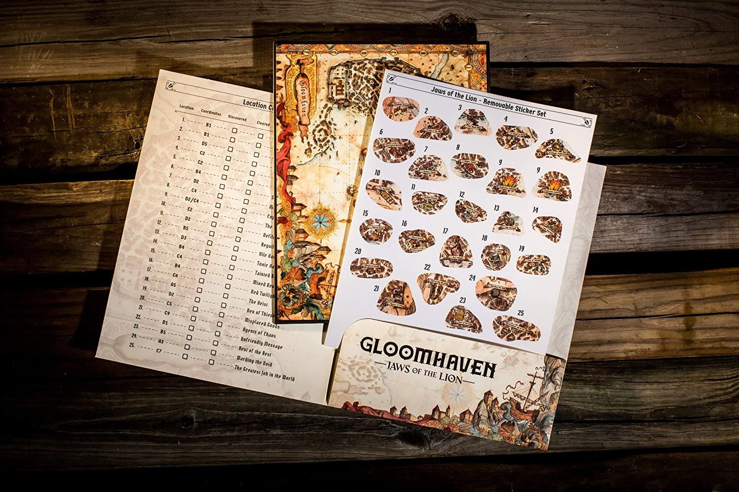 Cephalofair Games Gloomhaven: Jaws of the Lion Removable Sticker Set & Map - obrázek 3