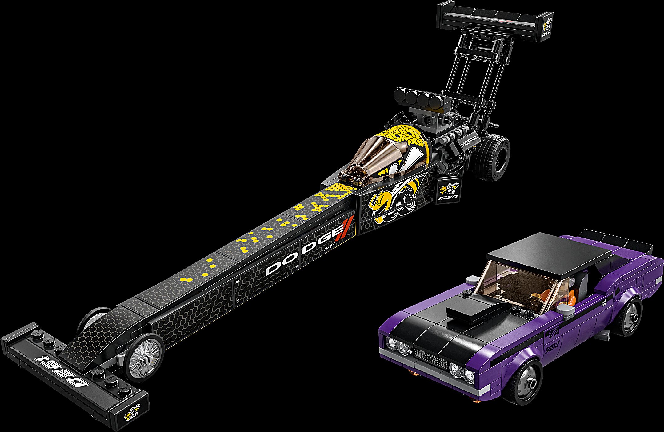LEGO Mopar Dodge//SRT Top Fuel Dragster a 1970 Dodge Challenger T/A 76904 - obrázek 4