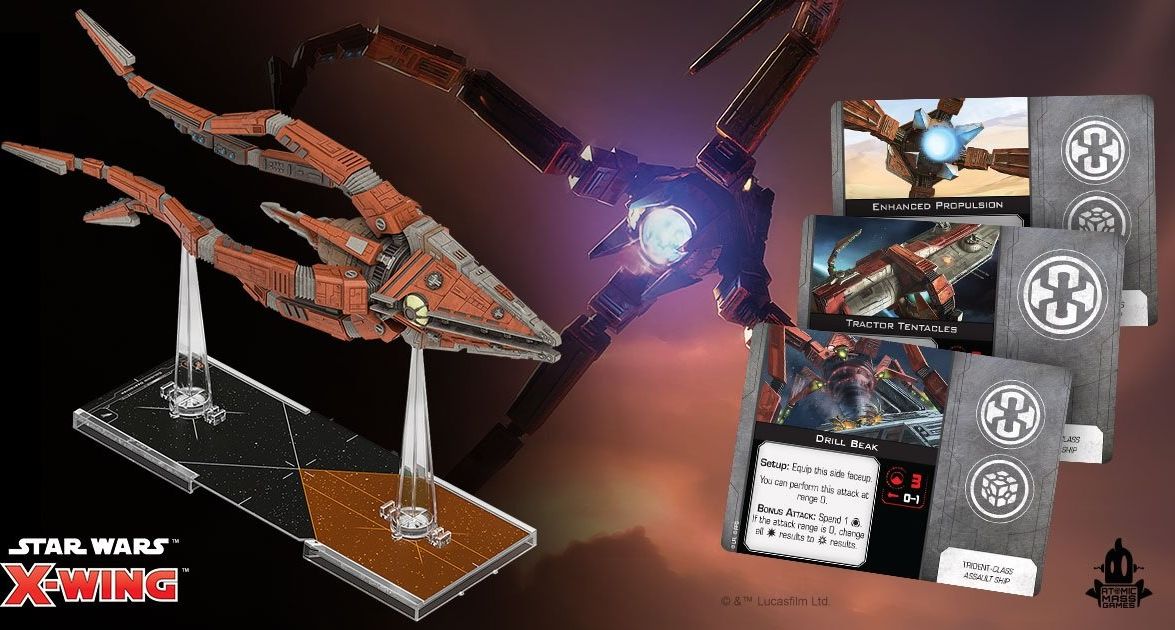 FFG Star Wars X-Wing 2nd Edition Trident Class Assault Ship Expansion Pack - obrázek 2