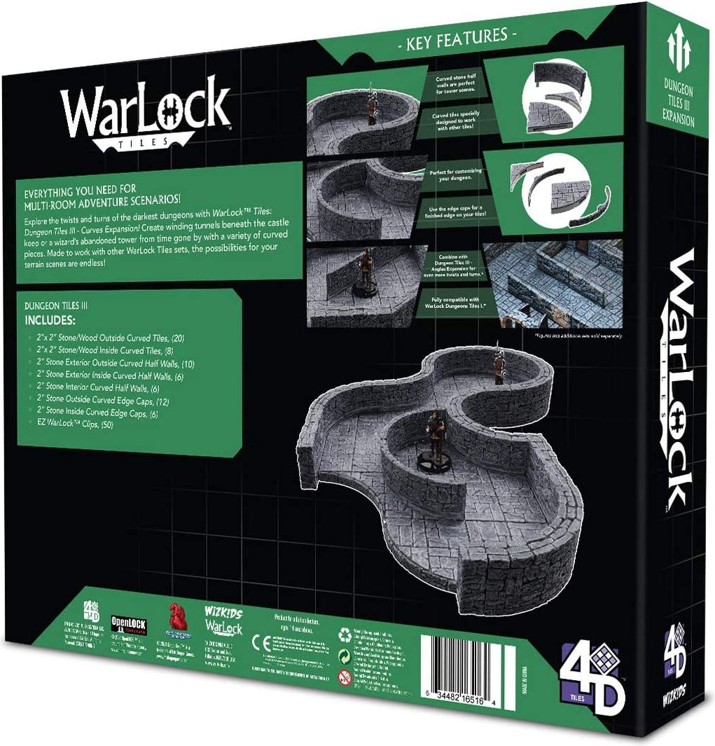 WizKids WarLock Tiles: Dungeon Tile III - Curves - obrázek 2