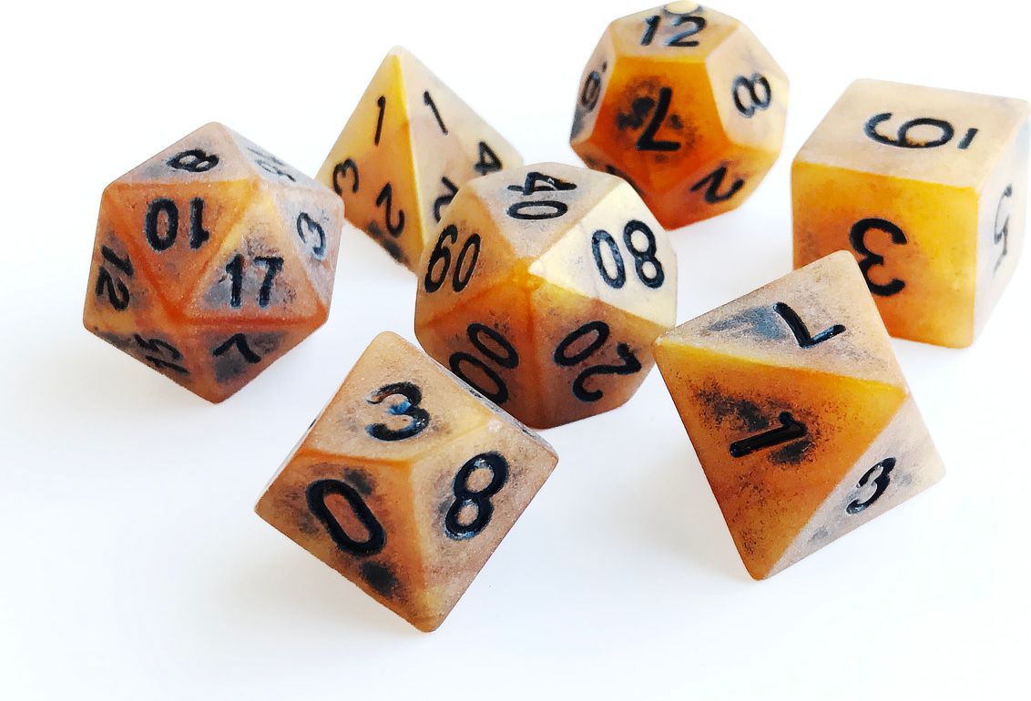 TLAMA games Sada 7 "kamenných" kostek pro RPG Barva: Šedá - obrázek 2