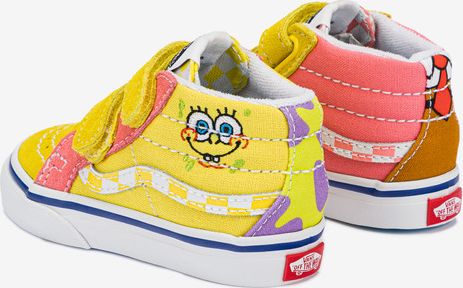 SpongeBob Sk8-Mid Reissue V Tenisky dětské Vans | Růžová Žlutá | Dívčí | 24 - obrázek 3