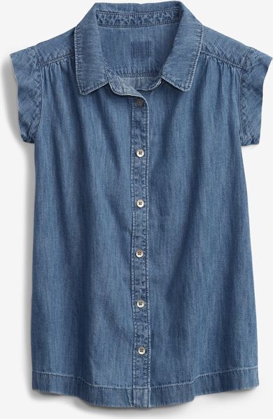 Denim Med SS Košile dětská GAP | Modrá | Dívčí | 4 roky - obrázek 1