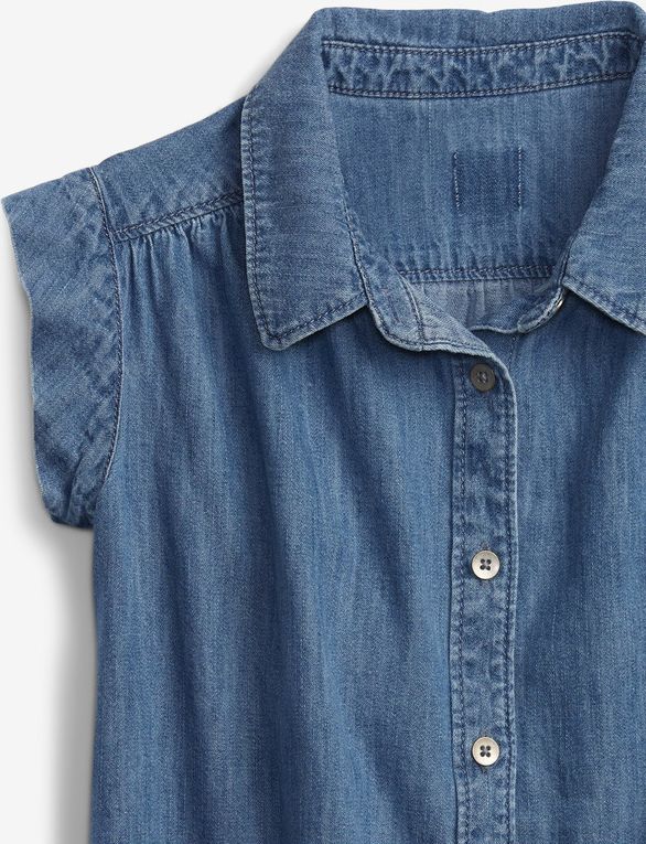 Denim Med SS Košile dětská GAP | Modrá | Dívčí | 4 roky - obrázek 3